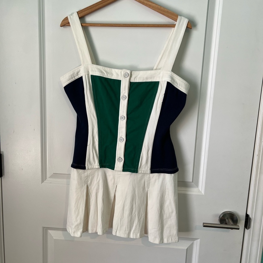 Daily Practice by Anthropologie Sleeveless Pleated Mini Dress XL Pickle Ball - Picture 4 of 10